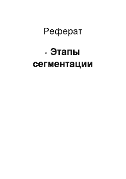 Реферат: · Этапы сегментации