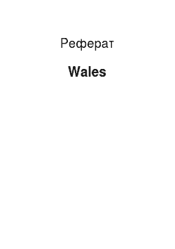 Реферат: Wales