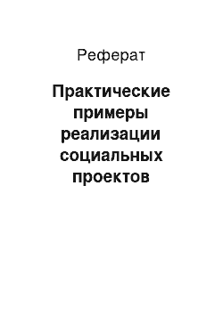 Реферат: Практические примеры реализации социальных проектов